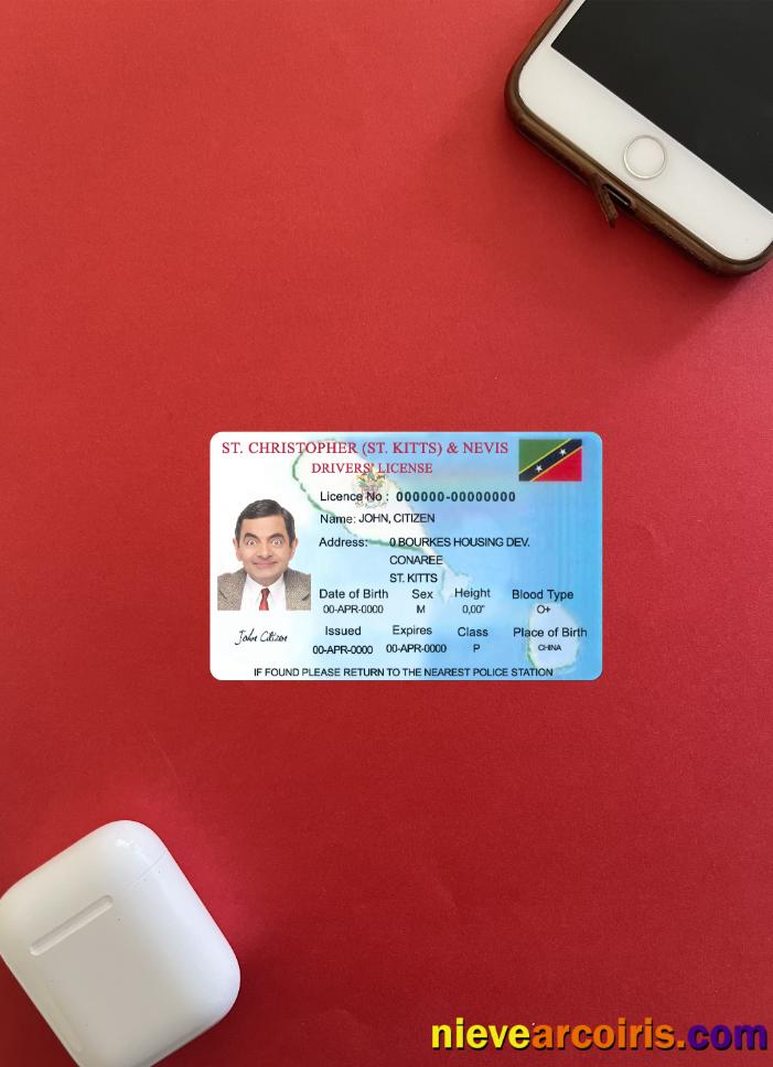 St Kitts & Nevis driving license photolook